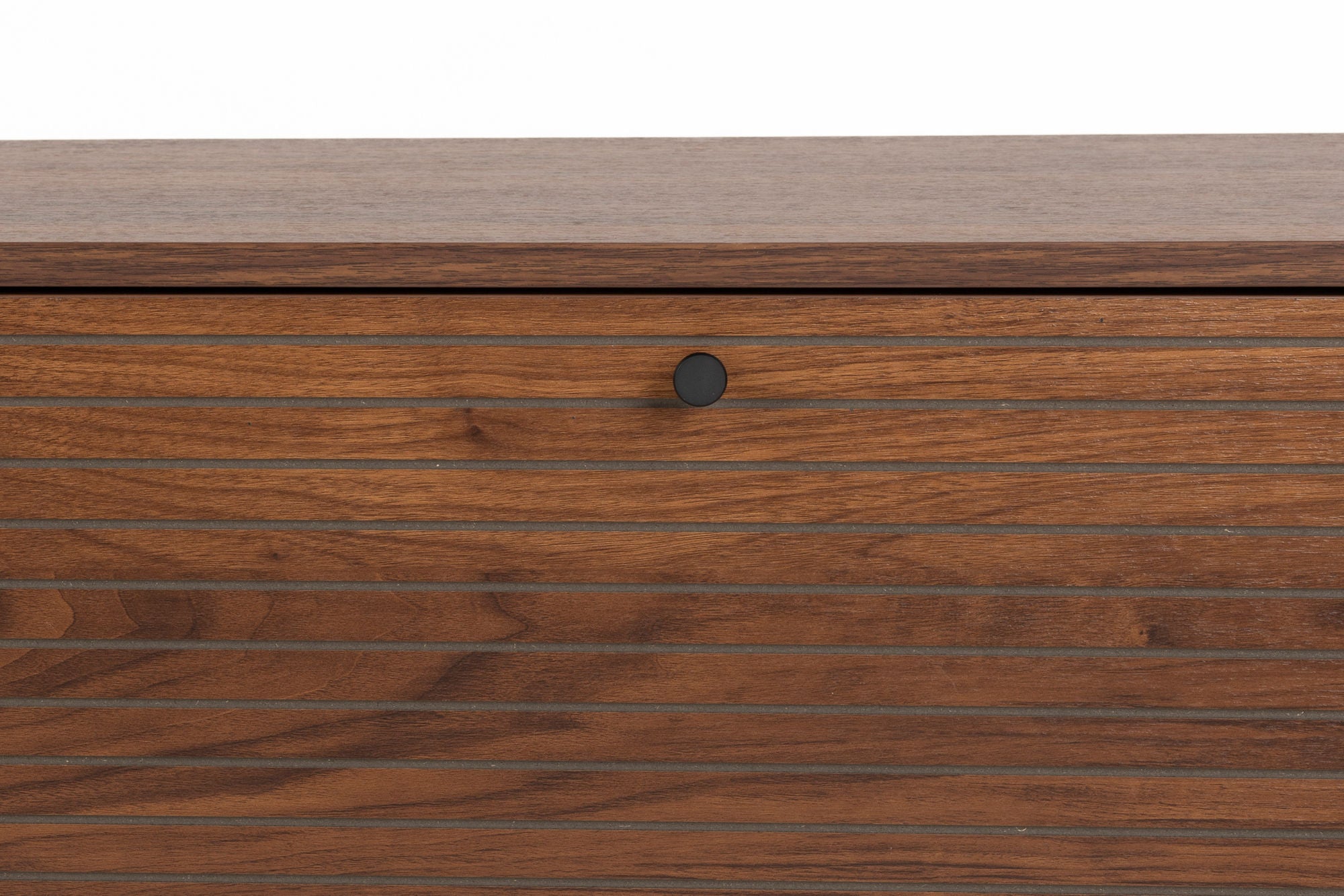 Stripes Walnut Brown Wood TV Unit